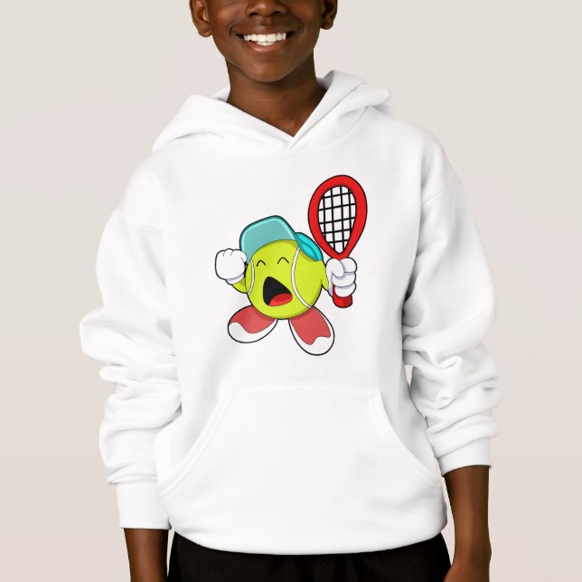 Tennis boll med tennis racket t shirt (Framsida)