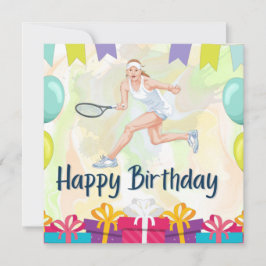 Tennis boll med Tennis Woman hold racket Kort