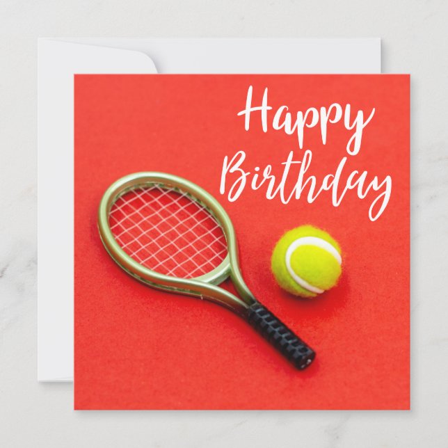 Tennis boll med utpressning på den röda födelsedag kort (Framsida)