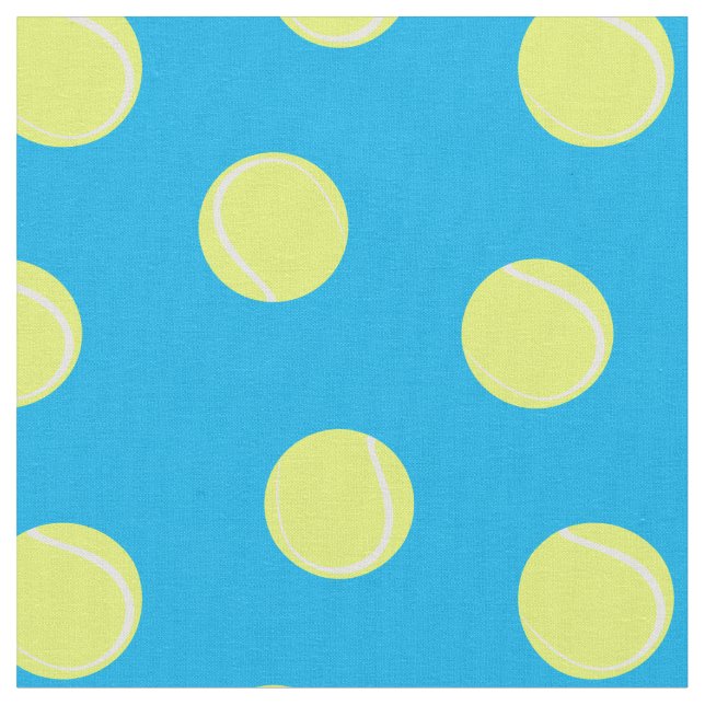 Tennis Boll Mönster på Himlar Blue Tyg (Närbild)
