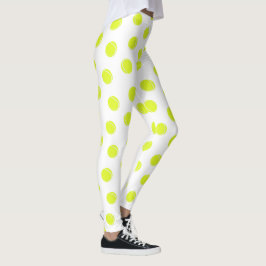 Tennis Boll Mönster på White Leggings