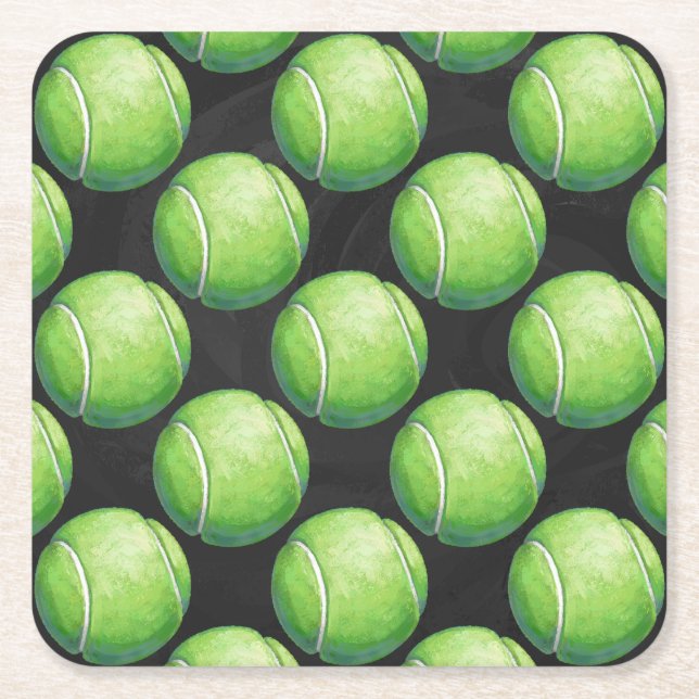 Tennis Boll Mönster Underlägg Papper Kvadrat (Framsidan)