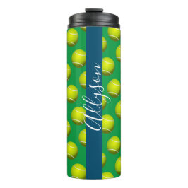 Tennis Boll Mönster, White Namn Ocean Blue & Grönt