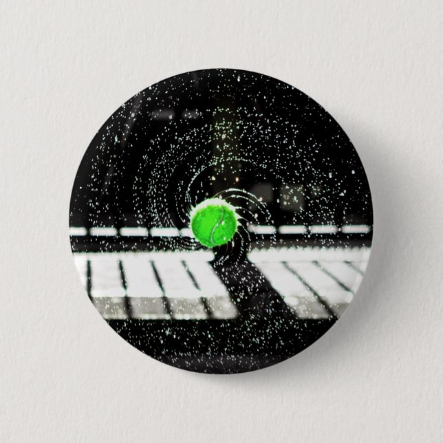 Tennis Boll Net Vatten Spiral Art Knapp (Framsida)