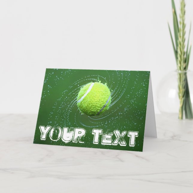 Tennis Boll och Anpassningsbar Text Greeting Card Kort (Framsida)