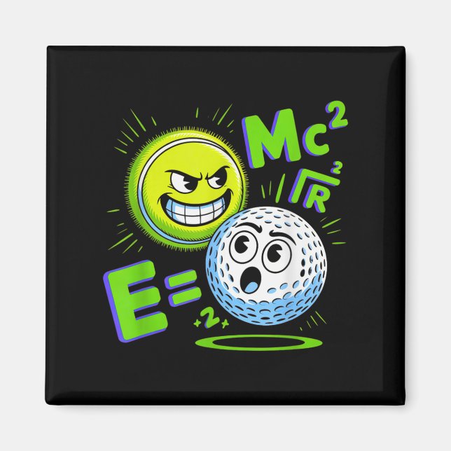 Tennis Boll och Golf Boll Duo Math Magnet (Framsidan)