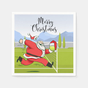 Tennis boll och Jultomten för jul i Party Pappersservett