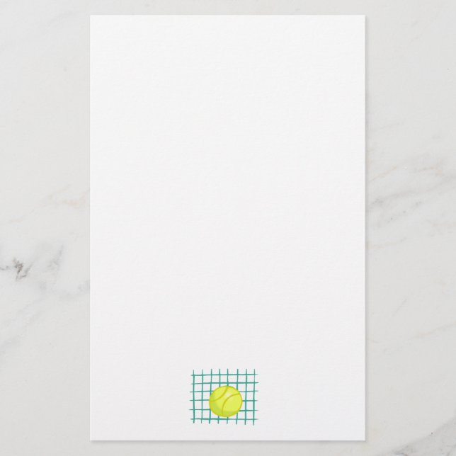 tennis boll och nätgrafik brevpapper (Framsida)