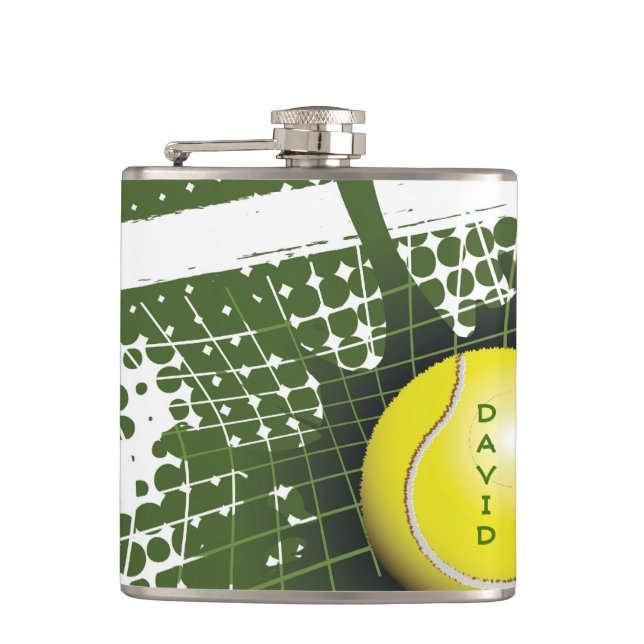 Tennis Boll och Net Design Flask Fickplunta (Framsidan)