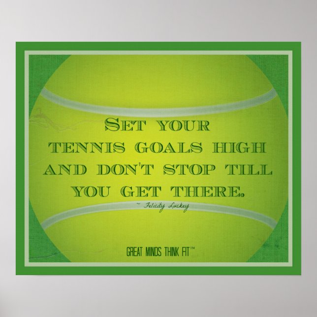 Tennis Boll och Quote 004 Poster (Framsidan)