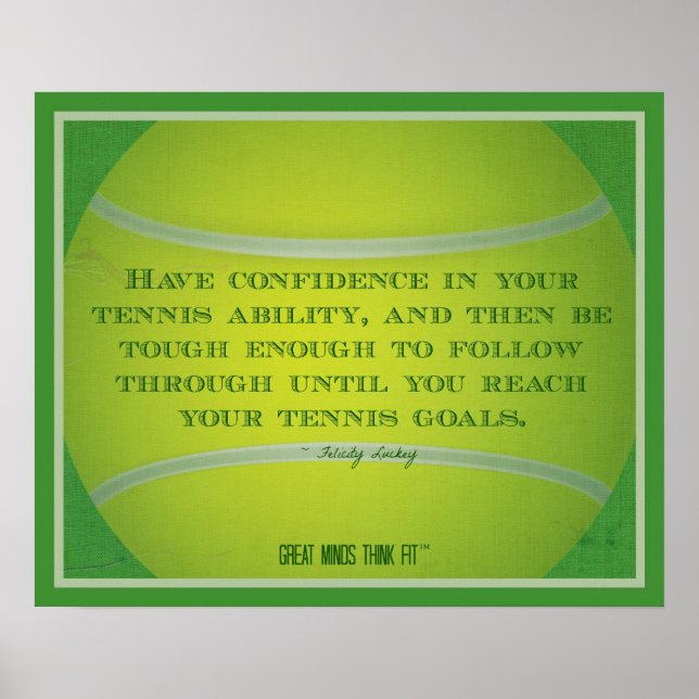 Tennis Boll och Quote 017 Poster (Framsidan)