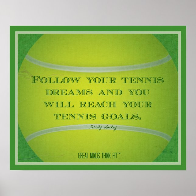 Tennis Boll och Quote 018 Poster (Framsidan)