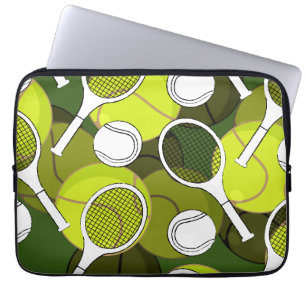 Tennis boll och racket black & white bläck på gr laptop fodral