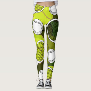 Tennis boll och racket black & white bläck på gr leggings