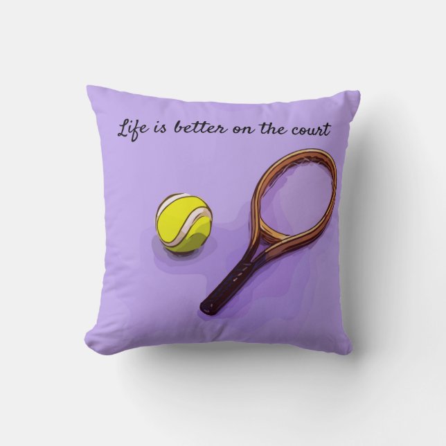 Tennis boll och racketlivet är bättre på domstolen kudde (Framsida)
