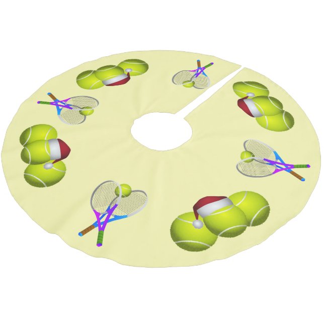 Tennis Boll och Rackets jul Julgransmatta Borstad Polyester (Vinklad)