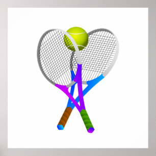 Tennis Boll och Rackets Poster