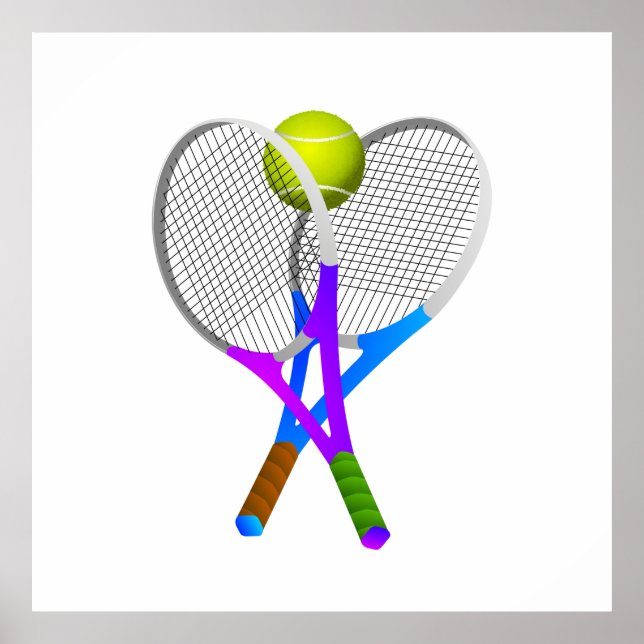 Tennis Boll och Rackets Poster (Framsidan)