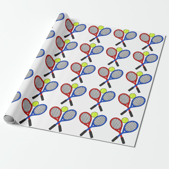 Tennis Boll och Rackets Presentpapper (Utrullad)