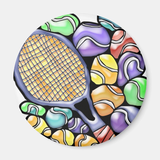 Tennis Boll och Racquet Magnet (Framsidan)