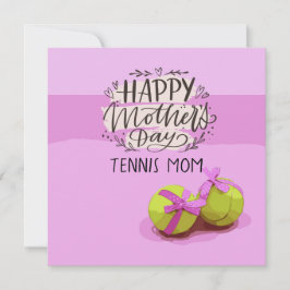 Tennis boll om rosa till Tennis Mamma Mors dag Kort