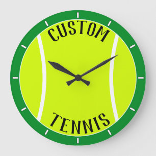 Tennis Boll Personlig Text och Färg Wall Clock Stor Klocka