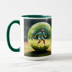 Tennis Boll Player On Court Mugg