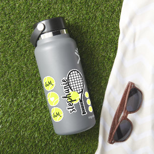 Tennis Boll Racket Personlig Namn Sticker Set Klistermärken