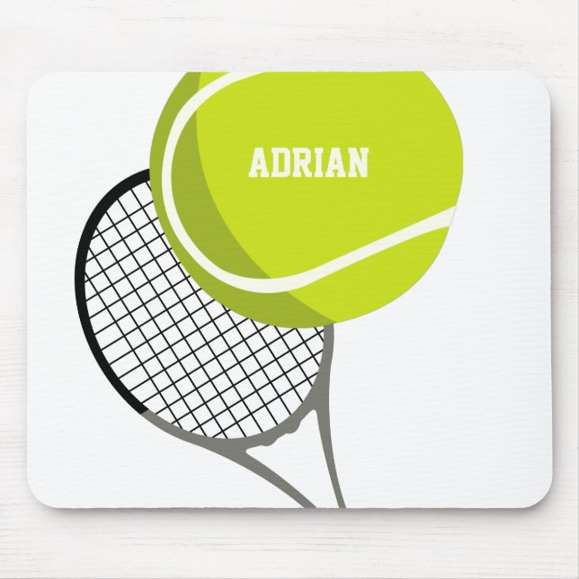 Tennis Boll & Racket Racquet Personlig Musmatta (Framsidan)