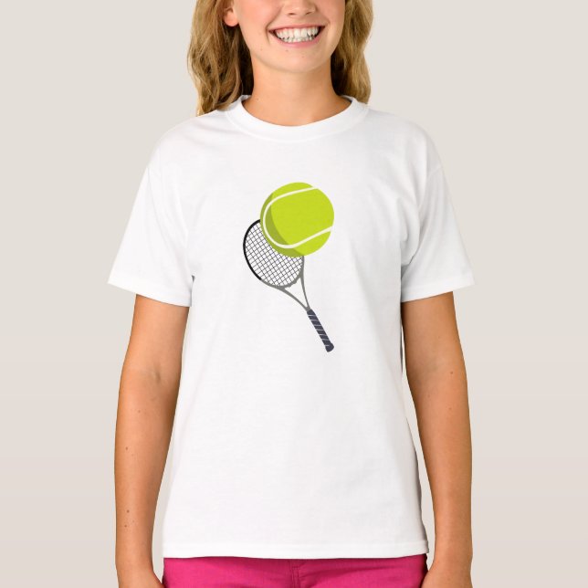Tennis Boll & Racket Racquet T Shirt (Framsida)