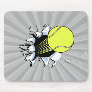 Tennis boll rippar igenom musmatta
