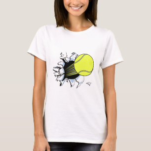 Tennis boll rippar igenom tee