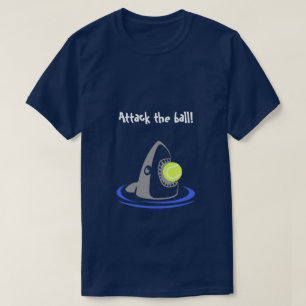 Tennis Boll Shark Attack med text T Shirt