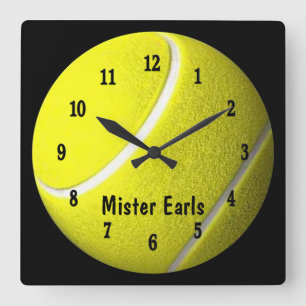 Tennis Boll Sport Wall Personalize Clock Fyrkantig Klocka