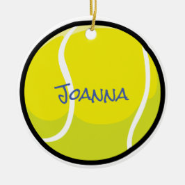 Tennis Boll Team Player Coach Gult Sports Roligt Julgransprydnad Keramik