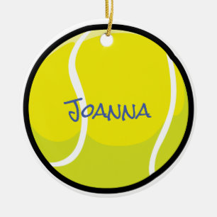 Tennis Boll Team Player Coach Gult Sports Roligt Julgransprydnad Keramik