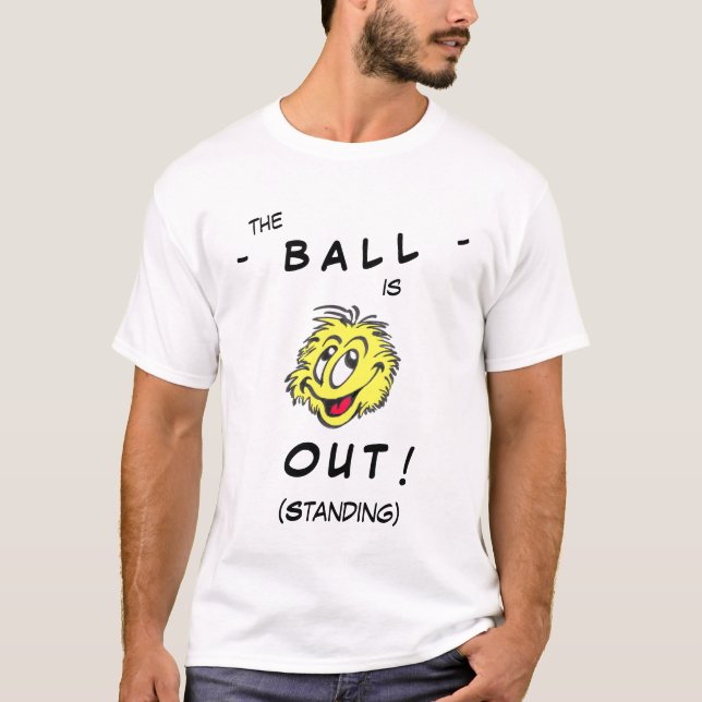 Tennis Boll Tecknad OUT (Permanent) T-Shirt (Framsida)