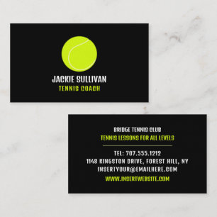 Tennis Boll, tennis Player/Coach/Instructor Visitkort