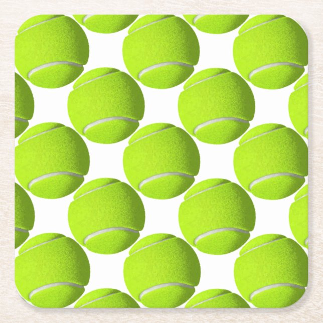 Tennis Boll Underlägg Papper Kvadrat (Framsidan)