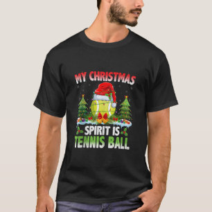 Tennis Boll Wearing Santa Hat jul Spirit Ten T Shirt