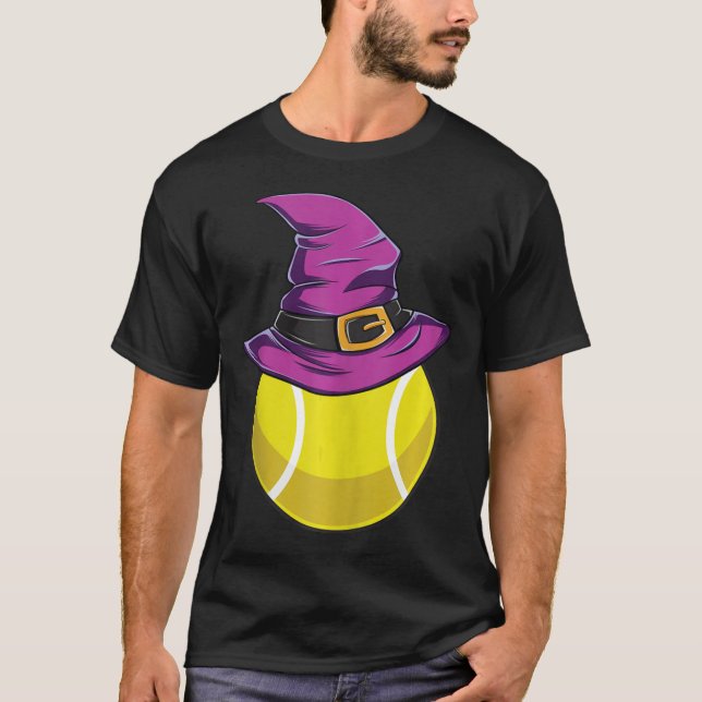 Tennis Boll Witch Hat - Funny Halloween Costume Sp T Shirt (Framsida)
