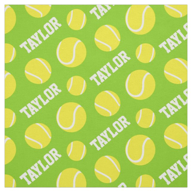 Tennis bollar grönt personlig sport mönster tyg (Provkarta)