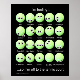 Tennis Bollar Känslor Poster