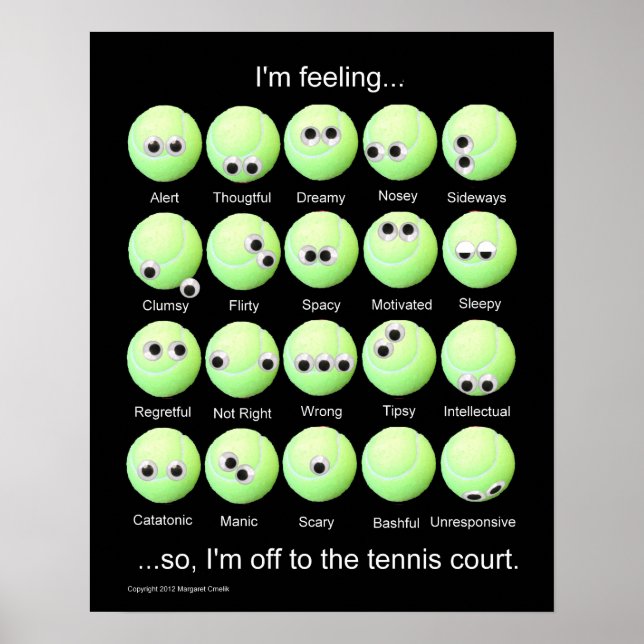 Tennis Bollar Känslor Poster (Framsidan)