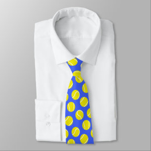 Tennis bollar racket sport gult och blue tie slips