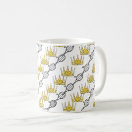 Tennis Bollar Rackets och Krona Royal Mönster Kaffemugg