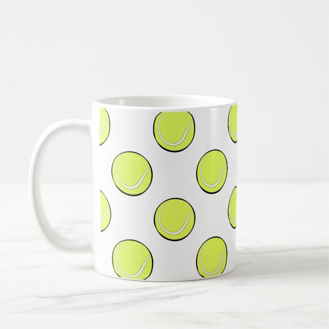 Tennis Bollar Seamless Mönster \ Kaffemugg (Vänster)