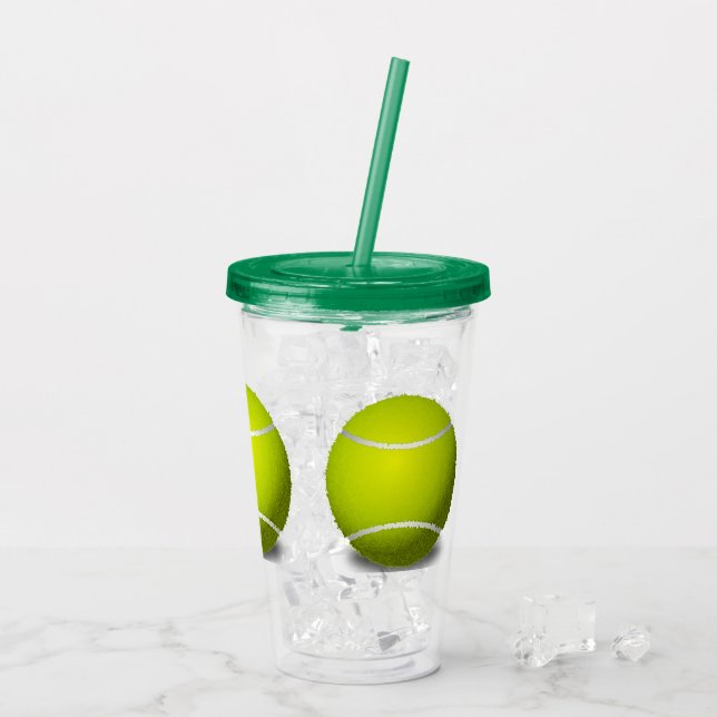 Tennis Bollar Sports Acrylic Tumbler Take Away Mugg (Baksida Ice)