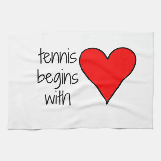 Tennis börjar med kärlekhandduken kökshandduk
