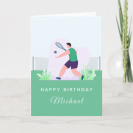 Tennis Boy Birthday Player Coach Grönt Grass Sport Kort